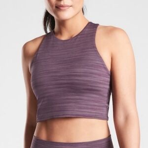 Athleta Conscious Crop Top Sz Small Space Dye Marled Purple Sports Bra H…